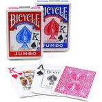 Bicycle Jumbo İndex Poker İskambil Oyun Kartı Kağıdı Destesi 2'li Mavi Kırmızı