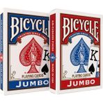 Bicycle Rider Back Intl. Jumbo Endeks Oyun Kartları, Ikili Paket, Kırmızı & Mavi - Ana Renkler