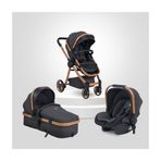 Biddy Pitty Oro Dark Pearl Travel Sistem anakucaklı Bebek Arabası koyu gri