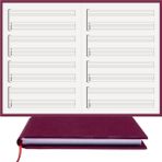 BİDEFTER Gitar Nota Defteri (Boş ve Tab Anahtarlı)% 100 El Yapımı, El Dikişi, (İplik Dikiş) Kumaş Ciltleme A/5 - Bordo