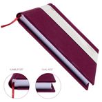 BİDEFTER Gitar Nota Defteri - (Tab Anahtarlı Sol Kesik Çizgili)% 100 El Yapımı, El Dikişi, (İplik Dikiş) Kumaş Ciltleme A/5 - Bordo