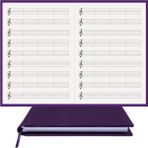 BİDEFTER Müzik Defteri (Anahtarlı Kesik Çizgili)%100 El Yapımı, El Dikişi (İplik Dikiş) Özel Kumaş Ciltleme, 14,5x21 cm. (A/5) 120 Sayfa