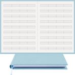BİDEFTER Müzik Defteri (Anahtarsız Kesik Çizgili)%100 El Yapımı, El Dikişi (İplik Dikiş) Özel Kumaş Ciltleme, 14,5x21 cm. (A/5) 120 Sayfa