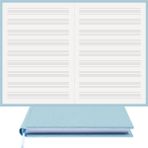 BİDEFTER Müzik Defteri (Anahtarsız)%100 El Yapımı, El Dikişi (İplik Dikiş) Özel Kumaş Ciltleme, 14,5x21 cm. (A/5) 120 Sayfa