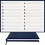BİDEFTER Müzik Nota Defteri - (Alto nota anahtarı)% 100 El Yapımı, El Dikişi, (İplik Dikiş) Termo Deri A/5 - Lacivert