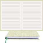 BİDEFTER Müzik Nota Defteri (Anahtarsız)% 100 El Yapımı, El Dikişi, (İplik Dikiş) Kuşe Ciltli (A/4) Altın