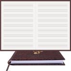 BİDEFTER Müzik Nota Defteri (Anahtarsız)% 100 El Yapımı, El Dikişi, (İplik Dikiş) Kuşe Ciltli (A/4) Kahve-Lila