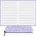 BİDEFTER Müzik Nota Defteri (Anahtarsız)% 100 El Yapımı, El Dikişi, (İplik Dikiş) Kuşe Ciltli (A/4) Mavi