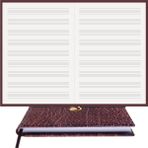 BİDEFTER Müzik Nota Defteri (Anahtarsız)% 100 El Yapımı, El Dikişi, (İplik Dikiş) Kuşe Ciltli (A/5) Kahve-Gri