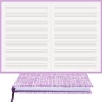 BİDEFTER Müzik Nota Defteri - (Anahtarsız)% 100 El Yapımı, El Dikişi, (İplik Dikiş) Kuşe Ciltli A/5 - Lila