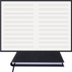 BİDEFTER Müzik Nota Defteri - (Anahtarsız)% 100 El Yapımı, El Dikişi, (İplik Dikiş) Termo Deri (A/4) - Siyah