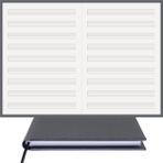 BİDEFTER Müzik Nota Defteri - (Anahtarsız Sol Kesik Çizgili)% 100 El Yapımı, El Dikişi, (İplik Dikiş) Gerçek Cilt Bezi A/5 - Gri