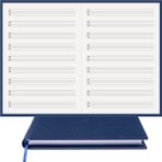 BİDEFTER Müzik Nota Defteri - (Davul ve Vurmalı Çalgılar)% 100 El Yapımı, El Dikişi, (İplik Dikiş) Gerçek Cilt Bezi A/5 - Lacivert