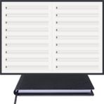 BİDEFTER Müzik Nota Defteri - (Vurmalı Çalgılar) (ALT.)% 100 El Yapımı, El Dikişi, (İplik Dikiş) Gerçek Cilt Bezi A/5 - Siyah