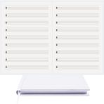 BİDEFTER Müzik Nota Defteri - (Vurmalı Çalgılar) (ALT.)% 100 El Yapımı, El Dikişi, (İplik Dikiş) Kumaş Ciltleme A/5 - Beyaz