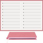 BİDEFTER Müzik Nota Defteri - (Vurmalı Çalgılar) (ALT.)% 100 El Yapımı, El Dikişi, (İplik Dikiş) Kumaş Ciltleme A/5 - Gül Kurusu
