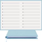 BİDEFTER Müzik Nota Defteri - (Vurmalı Çalgılar) (ALT.)% 100 El Yapımı, El Dikişi, (İplik Dikiş) Kumaş Ciltleme A/5 - Mavi