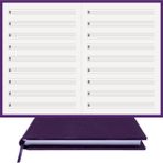 BİDEFTER Müzik Nota Defteri - (Vurmalı Çalgılar) (ALT.)% 100 El Yapımı, El Dikişi, (İplik Dikiş) Kumaş Ciltleme A/5 - Mor