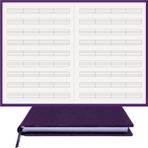 BİDEFTER Nota Defteri (Anahtarsız Kesik Çizgili)%100 El Yapımı, El Dikişi (İplik Dikiş) Özel Kumaş Ciltleme, 14,5x21 cm. (A/5) 120 Sayfa