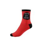 Bidigago 100% Not Today Yazılı Kırmızı Renkli Unisex Çorap Kırmızı 36-44