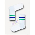 Bidigago Mavi Yeşil Çizgili Unisex Tenis Çorap - 36 - 44 - Renkli
