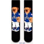 Bidigago Teddy Bear Basketbol Desenli Siyah Unisex Soket Çorap - Renkli - 36 - 44
