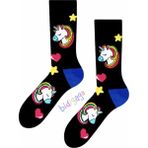 Bidigago Unicorn Desenli Siyah Kolej Çorap - 36 - 44