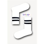 Bidigago Unisex Çizgili Atletik Tenis Kolej Çorap - Beyaz - Standart