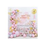 BİDOLUMUTLULUK Baby Yazılı Balon Kutusu Pembe Balon Konsepti Doğum günü Kutlama Seti BIDLKUTU3