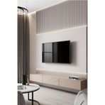Bien Duvar Kağıtları 3d Effect Lambri Panel Ahşap Duvar Çıtası Desenli Beyaz Duvar Kağıdı 5,30 M² -2692