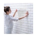 Bien Duvar Kağıtları BienHome 70x77 cm Beyaz 3D Dekoratif Kendinden Yapışkanlı Esnek Duvar Kağıdı Taş Desenli Köpük Panel
