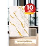 Bien Home 10 Adet, 30x60 Cm Gold Desenli Kendinden Yapışkanlı Seramik Köpük Banyo Wc Kaplama Pvc Duvar Paneli