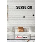 Bien Home 50x30 Cm 0,17 M² Kendinden Yapışkanlı Esnek Köpük Duvar Kağıdı Paneli 3d Boyutlu Tuğla Desen Beyaz