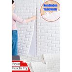 Bien Home 50x7 Cm Beyaz Kendinden Yapışkanlı Duvar Kağıdı Esnek Köpük Paneli 3d Boyutlu Tuğla Desen