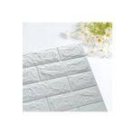 Bien Home 50x70 Cm 0,35 M² Kendinden Yapışkanlı Duvar Kağıdı Esnek Köpük Paneli 3d Boyutlu Tuğla Desen Beyaz