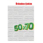 Bien Home 50x70 Cm 0,35 M² Kendinden Yapışkanlı Esnk Köpük Duvar Kağıdı Paneli 3d Boyutlu Tuğla Desen Beyaz