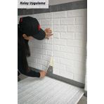Bien Home 70x50 Cm 0,35 M² Beyaz Kendinden Yapışkanlı Duvar Kağıdı Esnek Köpük Paneli 3d Boyutlu