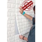 Bien Home 70x7 Cm Duvar Paneli Beyaz 3d Dekoratif Kendinden Yapışkanlı Esnek Duvar Kağıdı Kaplama Köpük