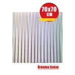 Bien Home 70x70cm 0,50M² Gümüş Lambri Panel Ahşap Duvar Çıtası Desenli Yapışkanlı Akustik Duvar Paneli 1405