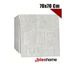 Bien Home Beyaz Dekoratif Şekiller Kendinden Yapışkanlı Tuğla 3d Duvar Paneli Köpük 70x70cm 0,50M²