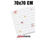 Bien Home Beyaz Taç Temalı Kendinden Yapışkanlı Çocuk Odası Duvar Kaplama Paneli Köpük 70x77 Cm 0,54m²