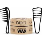 Bien Professional Wax 150 ml + Dalga Veren Mucize Tarak + Geniş Aralıklı Wax Tarağı Seti | Hacim, Dalga ve Güçlü Tutuş Erkek Saç Şekillendirme Seti - Krem