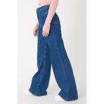 BİENAL BUTİK Ezoly Koyu Mavi Yüksek Bel Wıde Leg Kadın Salaş Jeans Palazzo Pantolon
