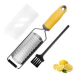 BienBion Şef için Profesyonel Peynir Rendesi,Parmesan Peyniri Rendesi için Elde Taşınabilir Zester,Sert Peynir,Zencefil,Sarımsak,Hindistan Cevizi,Çikolata,Premium Limon Zester (A-Sarı) için Paslanmaz