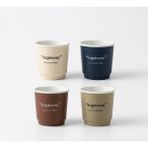 Bienca Espresso Fincanı 4'lü Set | Sözlük Baskılı Mat Porselen, 4 Renk Kulpsuz Kahve Fincanı - Renkli - 90 ml