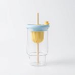 Bienca Pipetli Bardak 450 ml – Demleme Sepetli & Kapaklı | Soğuk Çay, Detoks & Kahve Kupası - Açık Mavi