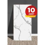 BienHome 10 Adet, 30x60 Cm Beyaz Damar Mermer Desenli Kendinden Yapışkanlı Duvar Paneli