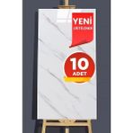 BienHome 10 Adet 30X60 cm Beyaz Siyah Mermer Desenli Kendinden Yapışkanlı Seramik Köpük Banyo Pvc Duvar PANELI-6013 - 30 x 60 cm