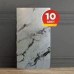 BienHome 10 Adet 30X60 cm Sedef Mermer Desenli Kendinden Yapışkanlı Seramik Köpük Banyo Wc Kaplama Pvc Duvar Paneli - Renkli - 30 x 60 cm