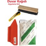 BienHome 4'lü Süper Set Duvar Kağıdı Uygulama Seti YAPIŞTIRICISI-125 Gram Tutkal-Spatula-Ahşap Fırça-Falçata